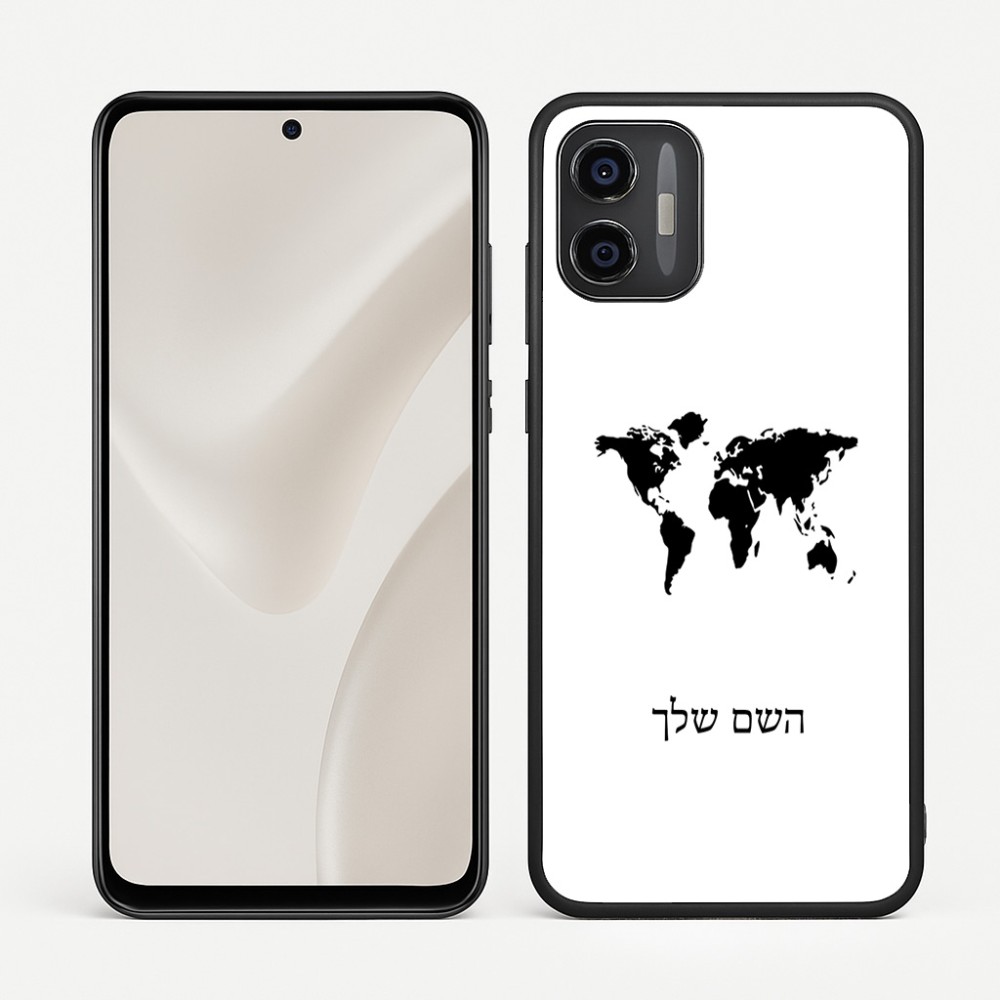 כיסוי בעיצוב אישי עם השם שלך לדגם - Motorola Moto G57 Power 5G בעיצוב מפת העולם