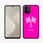 כיסוי בעיצוב אישי עם השם שלך לדגם - Motorola Moto G64 בעיצוב דגל המירוץ