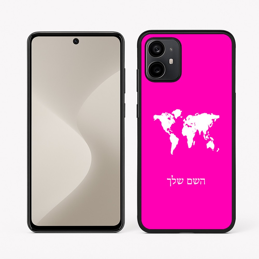 כיסוי בעיצוב אישי עם השם שלך לדגם - Motorola Moto G64 בעיצוב מפת העולם