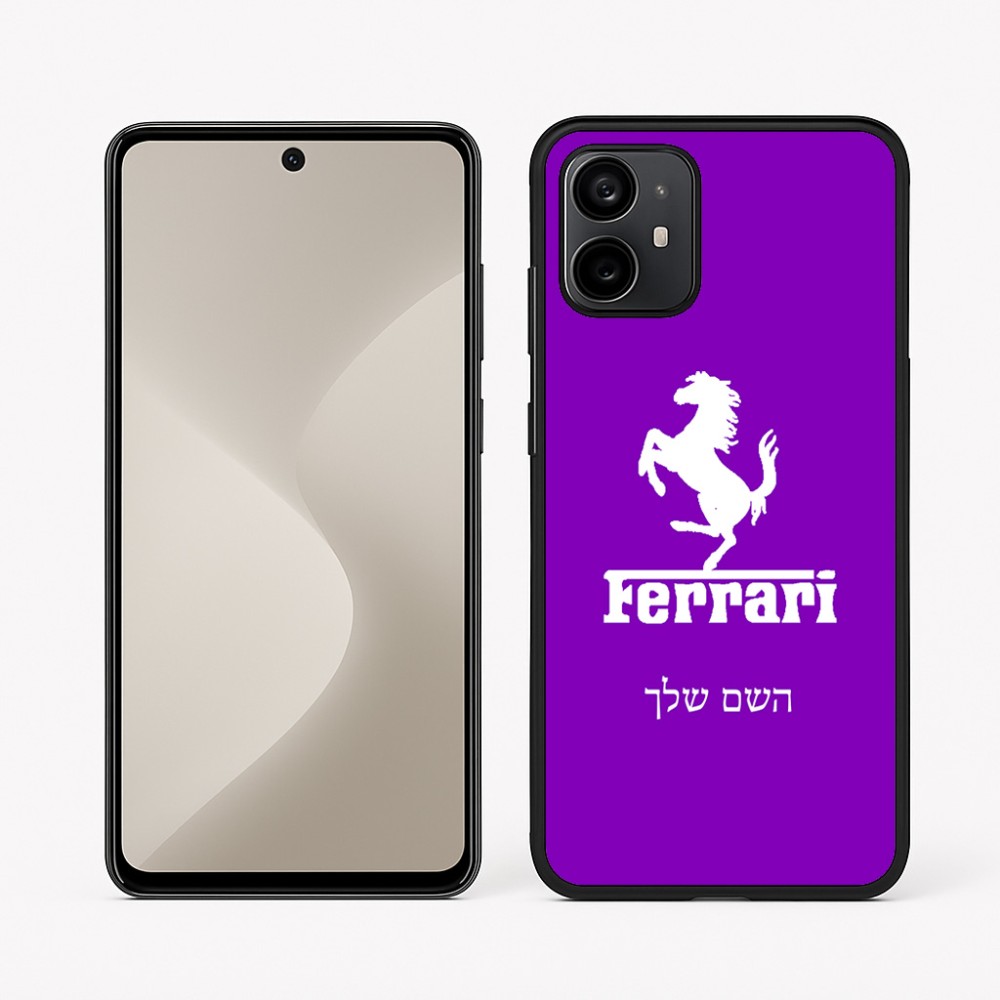 כיסוי בעיצוב אישי עם השם שלך לדגם - Motorola Moto G64 בעיצוב פרארי