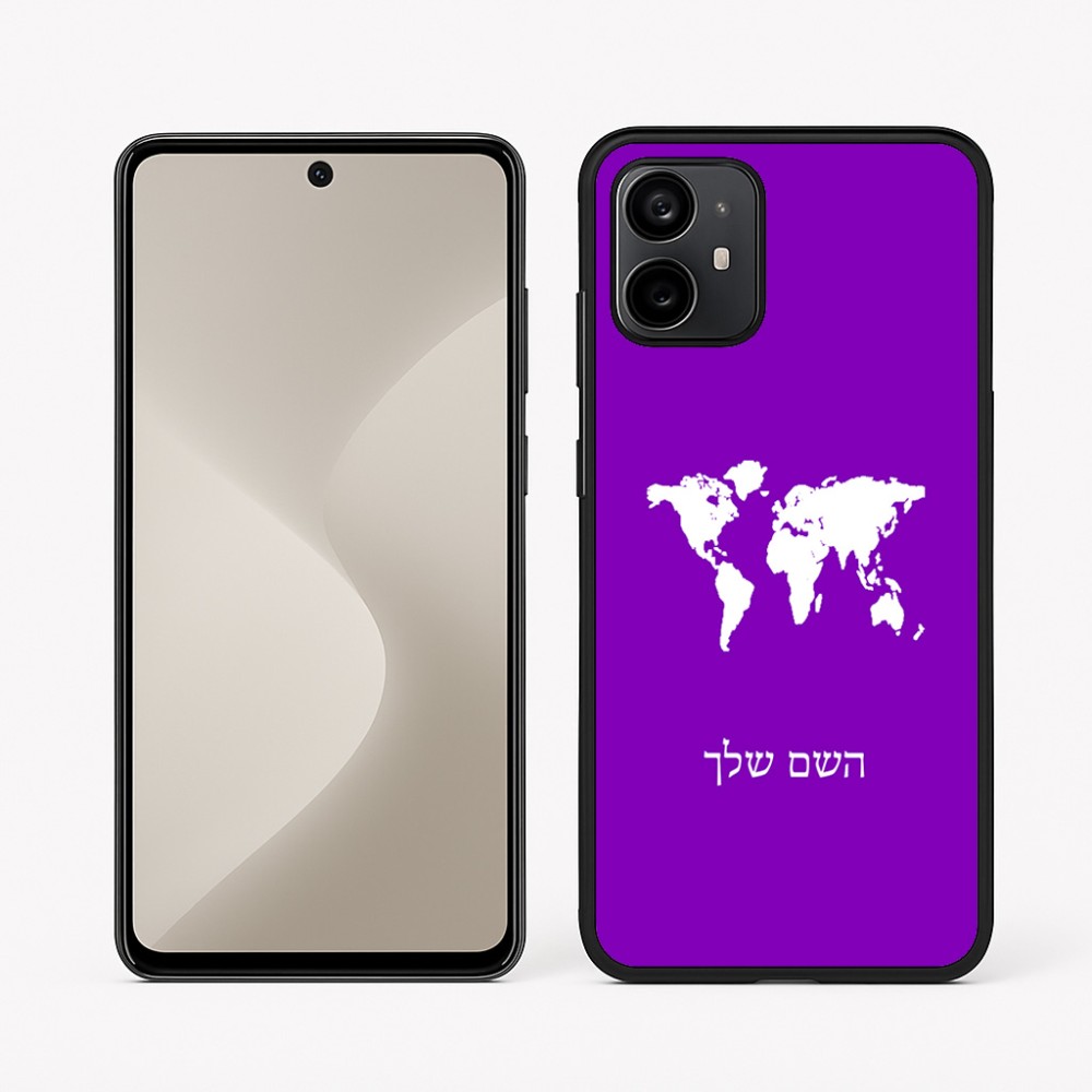 כיסוי בעיצוב אישי עם השם שלך לדגם - Motorola Moto G64 בעיצוב מפת העולם