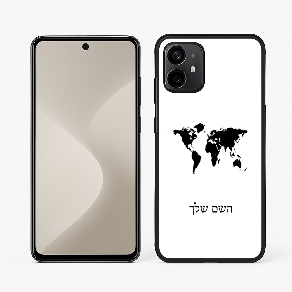 כיסוי בעיצוב אישי עם השם שלך לדגם - Motorola Moto G64 בעיצוב מפת העולם