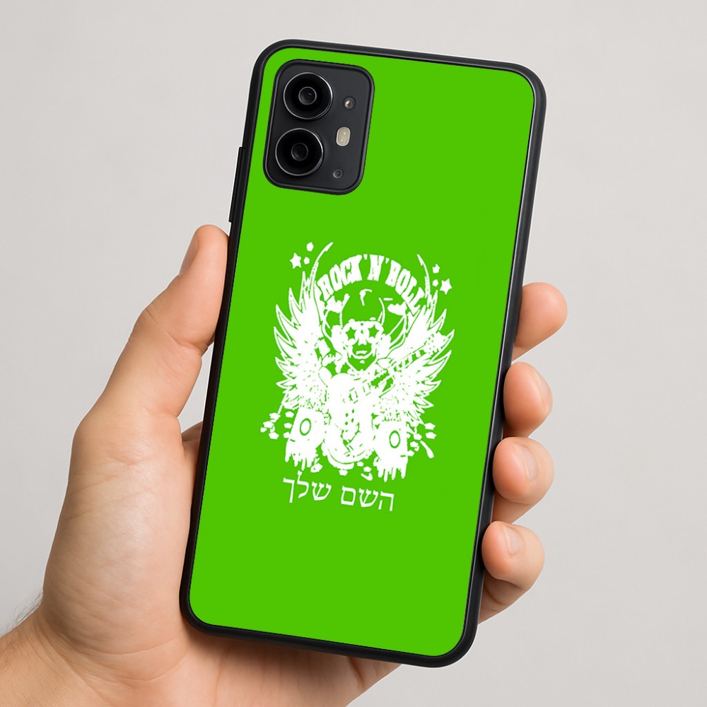 כיסוי בעיצוב אישי עם השם שלך לדגם - Motorola Moto G64 בעיצוב רוקנרול
