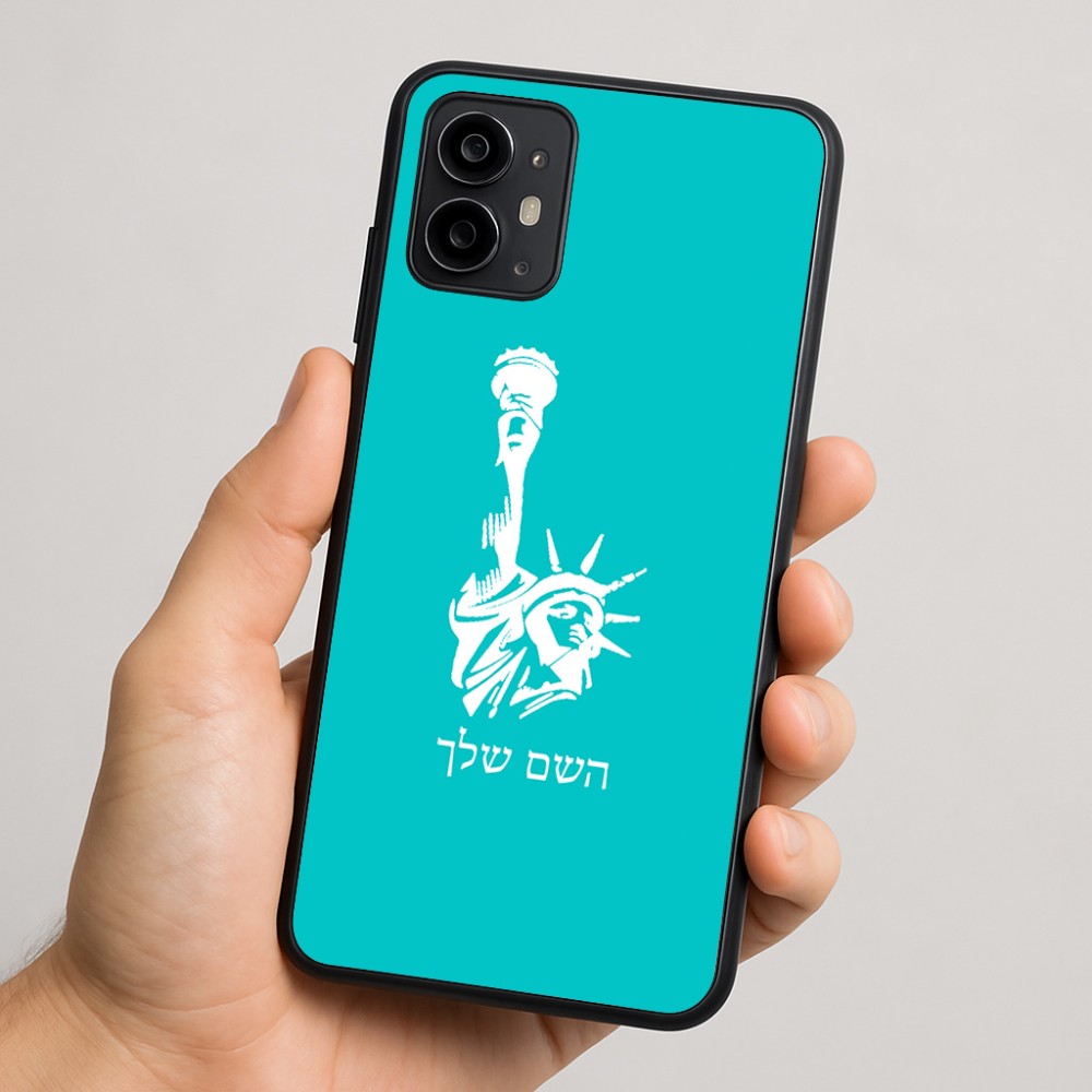 כיסוי בעיצוב אישי עם השם שלך לדגם - Motorola Moto G64 בעיצוב פסל החירות