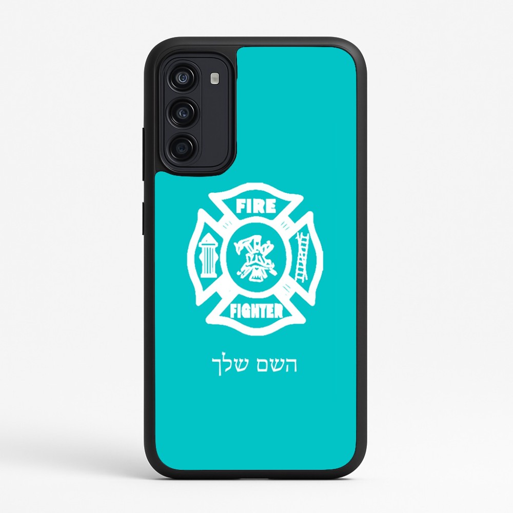 כיסוי בעיצוב אישי עם השם שלך לדגם - Motorola Moto G67 Power 5G בעיצוב כבאי - תגית