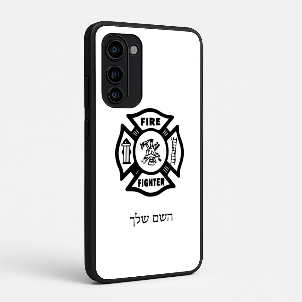 כיסוי בעיצוב אישי עם השם שלך לדגם - Motorola Signature 5G בעיצוב כבאי - תגית