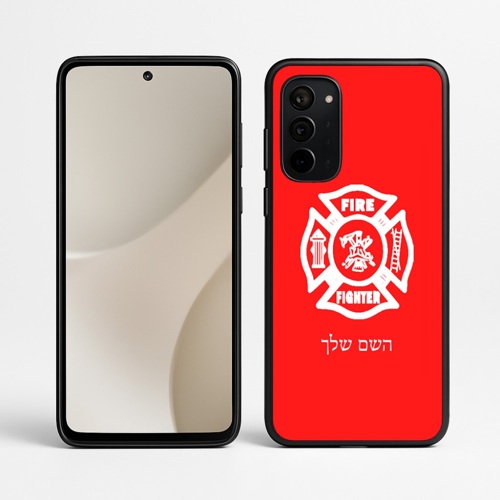 כיסוי בעיצוב אישי עם השם שלך לדגם - Motorola Signature 5G בעיצוב כבאי - תגית