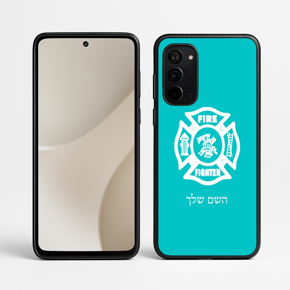 כיסוי בעיצוב אישי עם השם שלך לדגם - Motorola Signature 5G בעיצוב כבאי - תגית