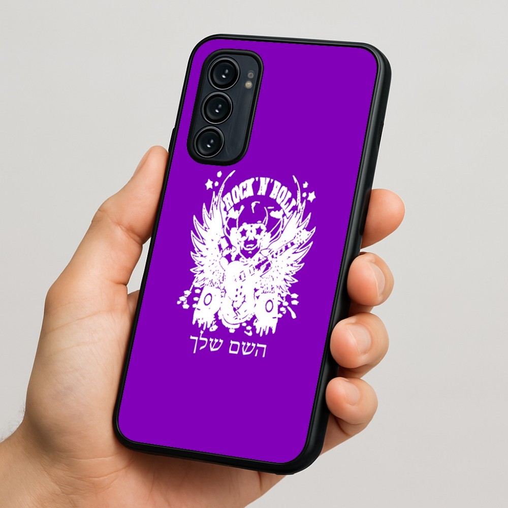 כיסוי בעיצוב אישי עם השם שלך לדגם - Motorola Signature 5G בעיצוב רוקנרול