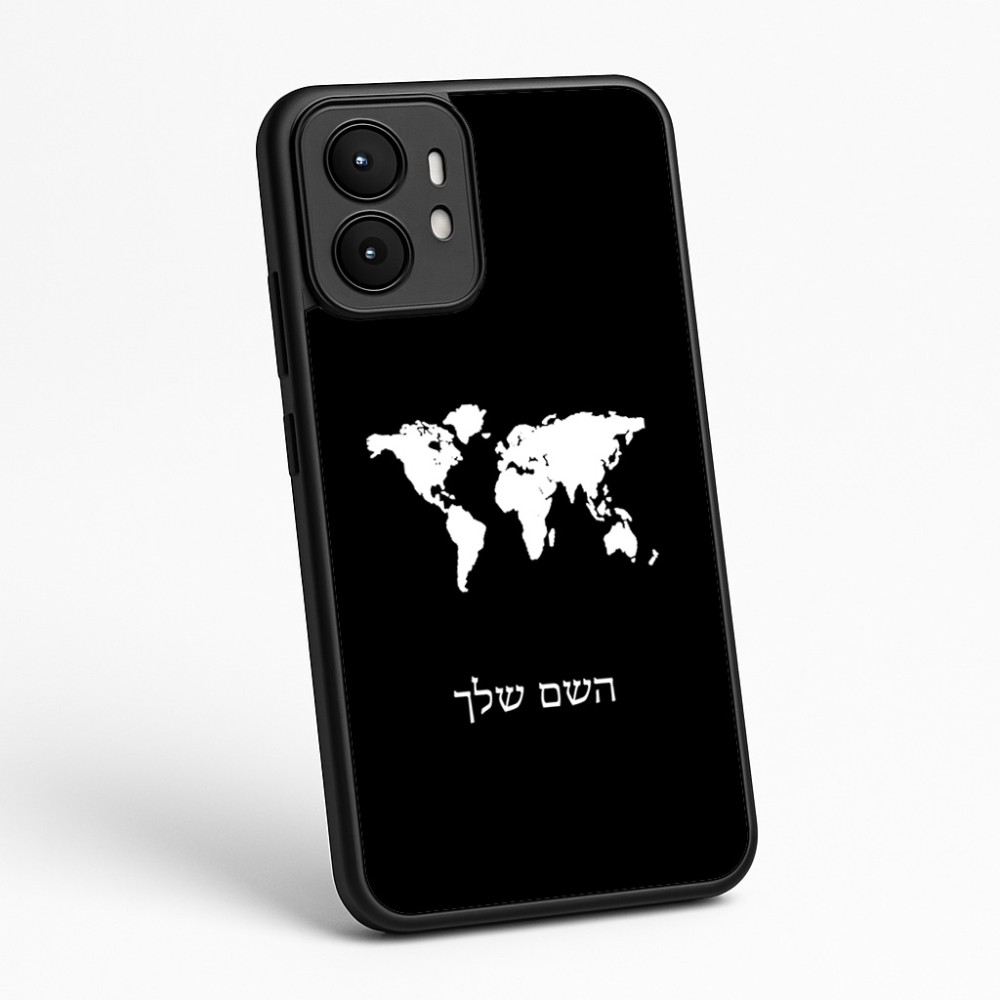 כיסוי בעיצוב אישי עם השם שלך לדגם - Motorola moto X70 Air בעיצוב מפת העולם