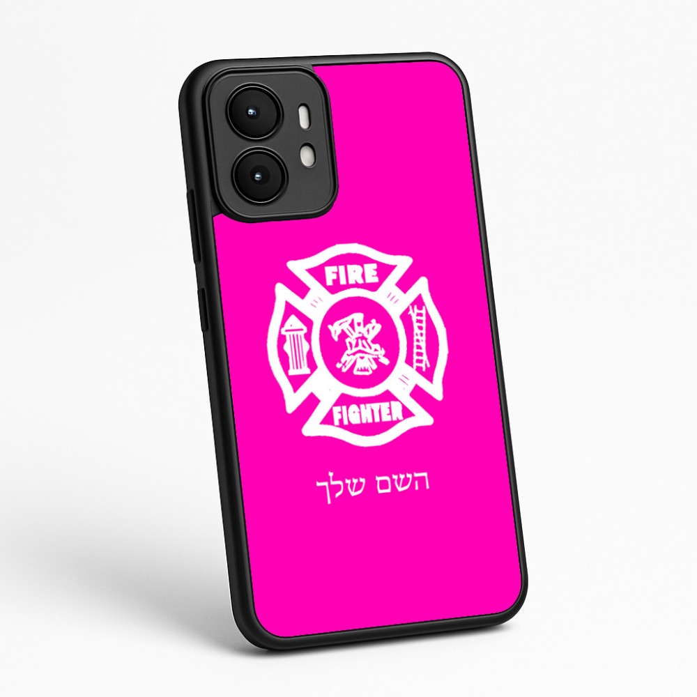 כיסוי בעיצוב אישי עם השם שלך לדגם - Motorola moto X70 Air בעיצוב כבאי - תגית