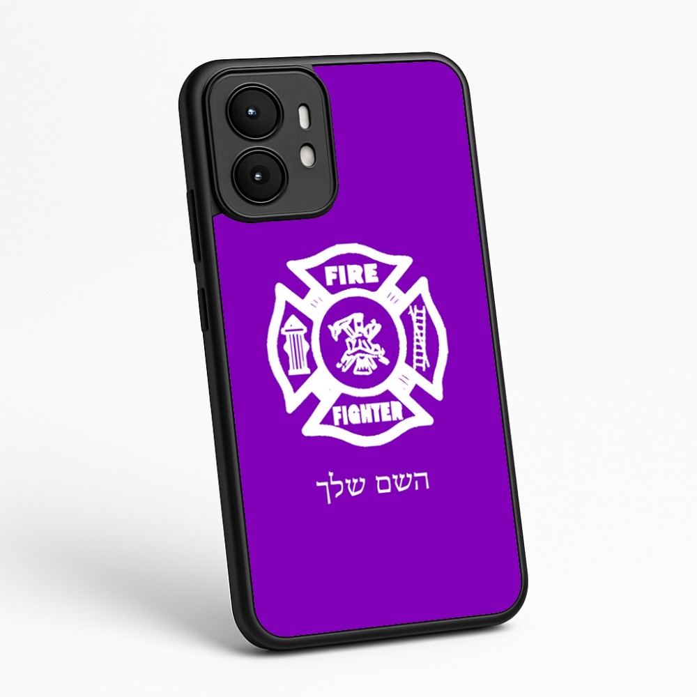 כיסוי בעיצוב אישי עם השם שלך לדגם - Motorola moto X70 Air בעיצוב כבאי - תגית