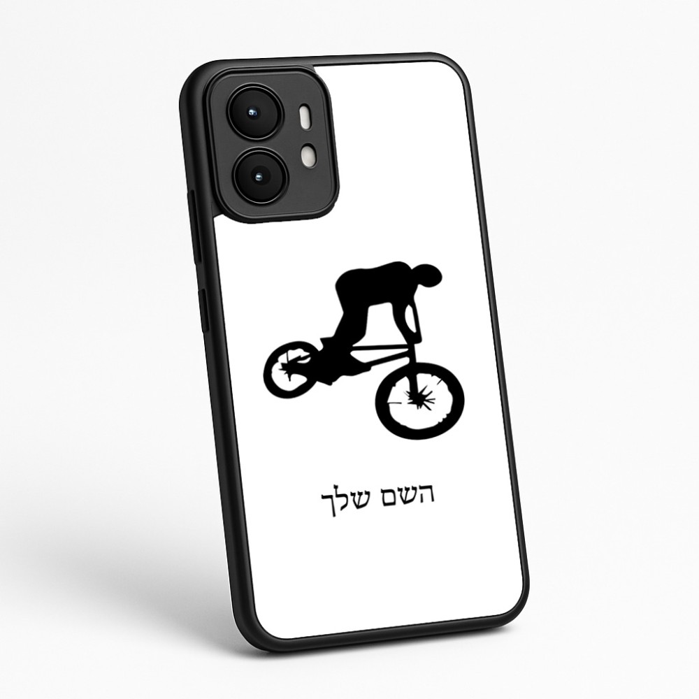 כיסוי בעיצוב אישי עם השם שלך לדגם - Motorola moto X70 Air בעיצוב רוכב אופניים