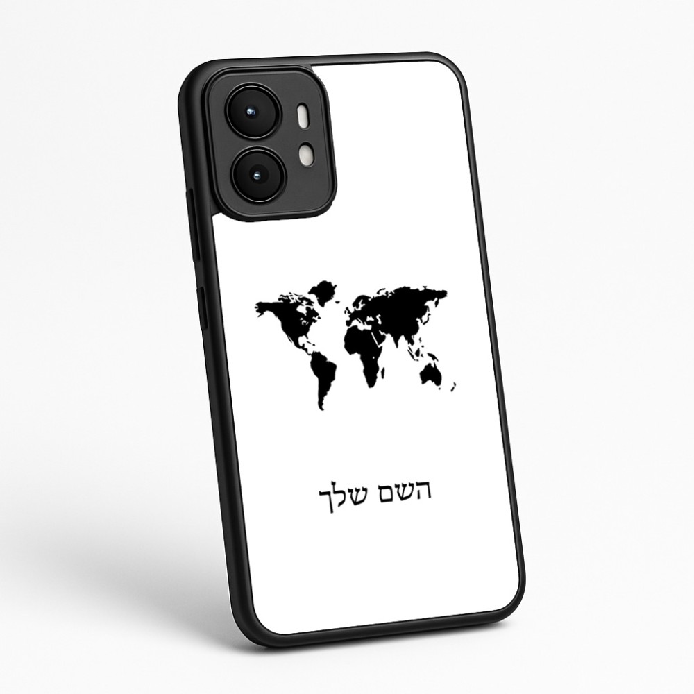 כיסוי בעיצוב אישי עם השם שלך לדגם - Motorola moto X70 Air בעיצוב מפת העולם
