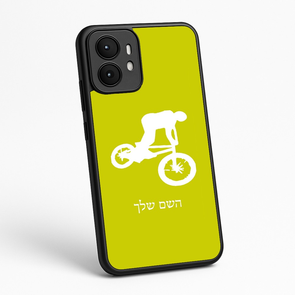 כיסוי בעיצוב אישי עם השם שלך לדגם - Motorola moto X70 Air בעיצוב רוכב אופניים