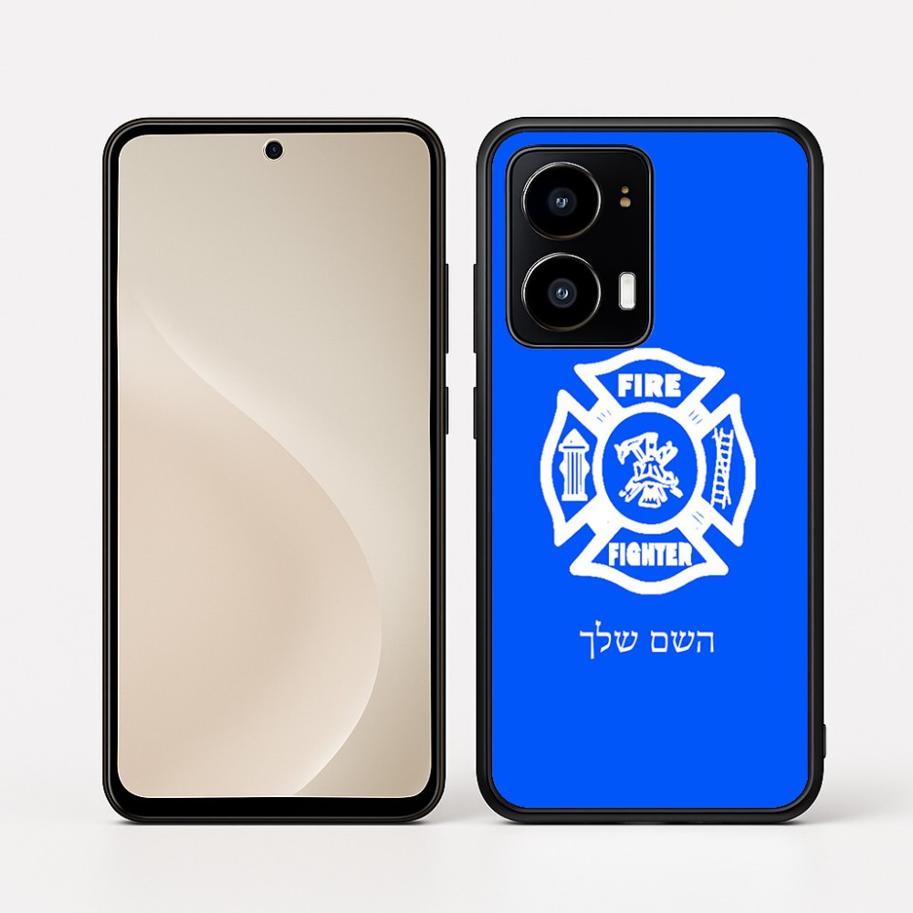 כיסוי בעיצוב אישי עם השם שלך לדגם - Motorola moto X70 Air בעיצוב כבאי - תגית