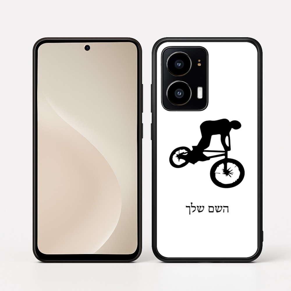 כיסוי בעיצוב אישי עם השם שלך לדגם - Motorola moto X70 Air בעיצוב רוכב אופניים