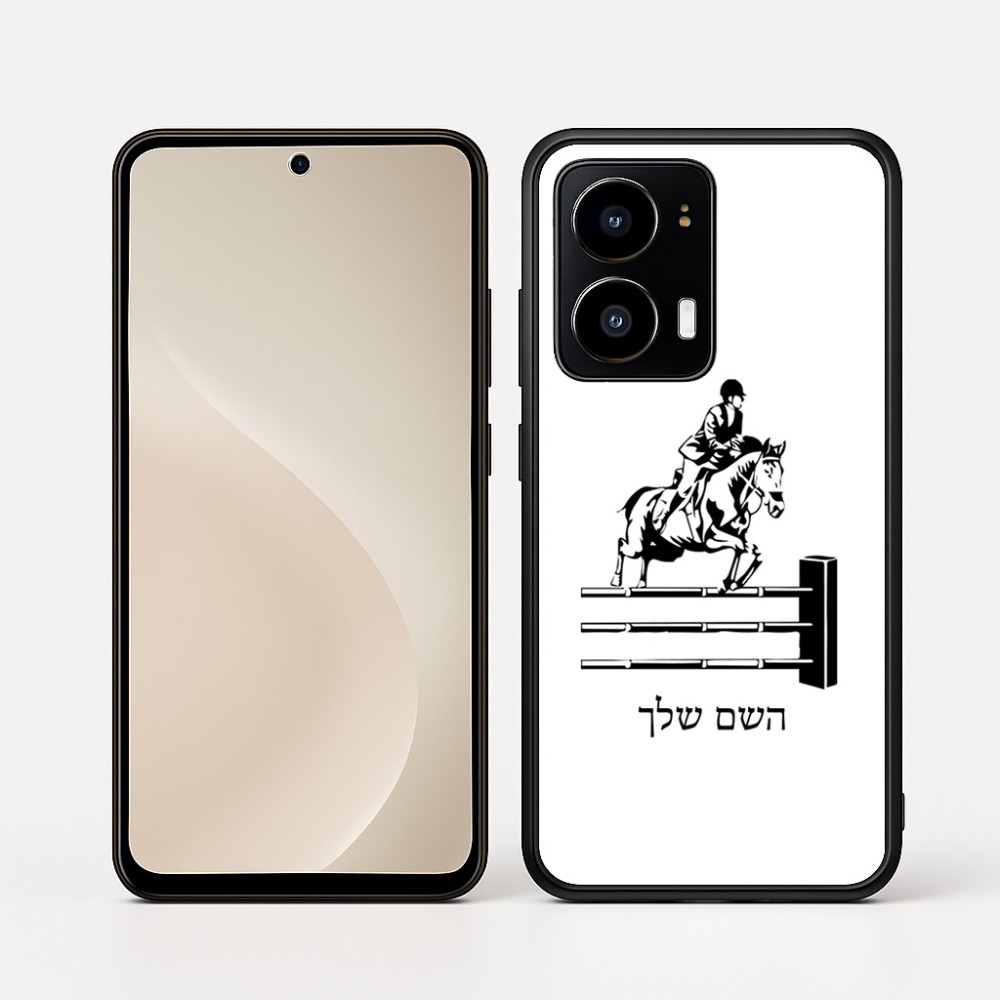 כיסוי בעיצוב אישי עם השם שלך לדגם - Motorola moto X70 Air בעיצוב רוכב סוסים