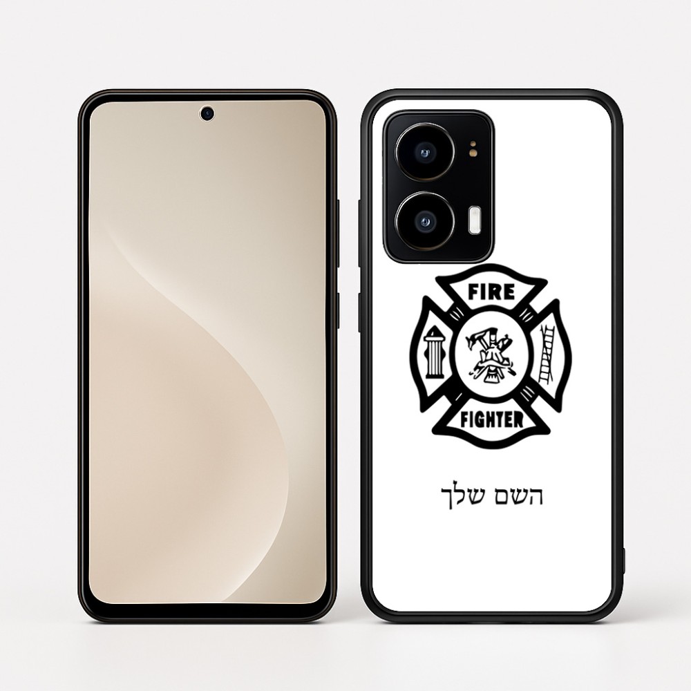 כיסוי בעיצוב אישי עם השם שלך לדגם - Motorola moto X70 Air בעיצוב כבאי - תגית
