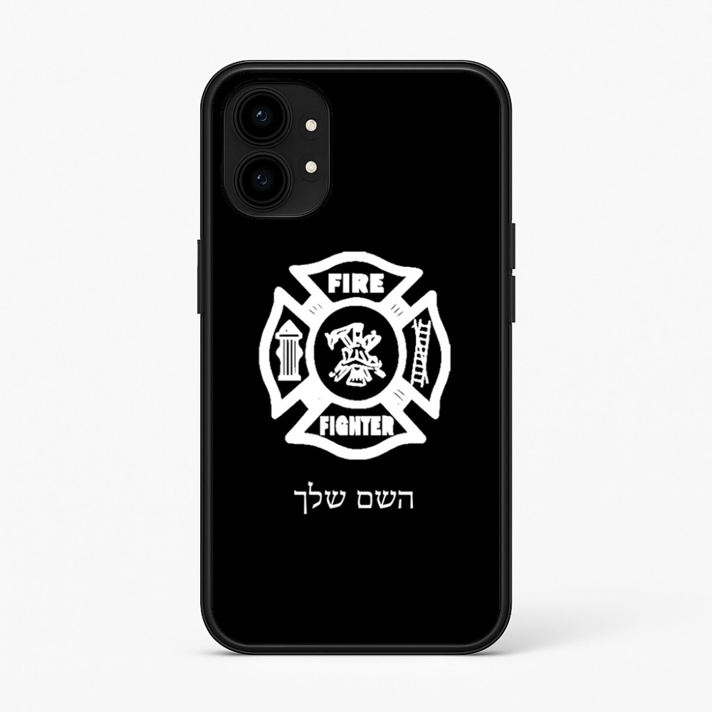 כיסוי בעיצוב אישי עם השם שלך לדגם - Nothing Phone (1) בעיצוב כבאי - תגית