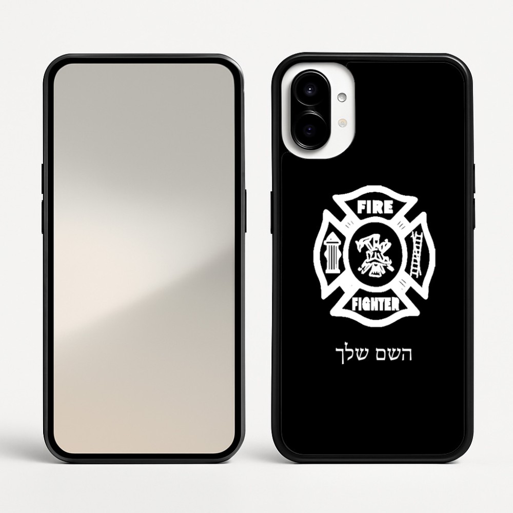 כיסוי בעיצוב אישי עם השם שלך לדגם - Nothing Phone (1) בעיצוב כבאי - תגית