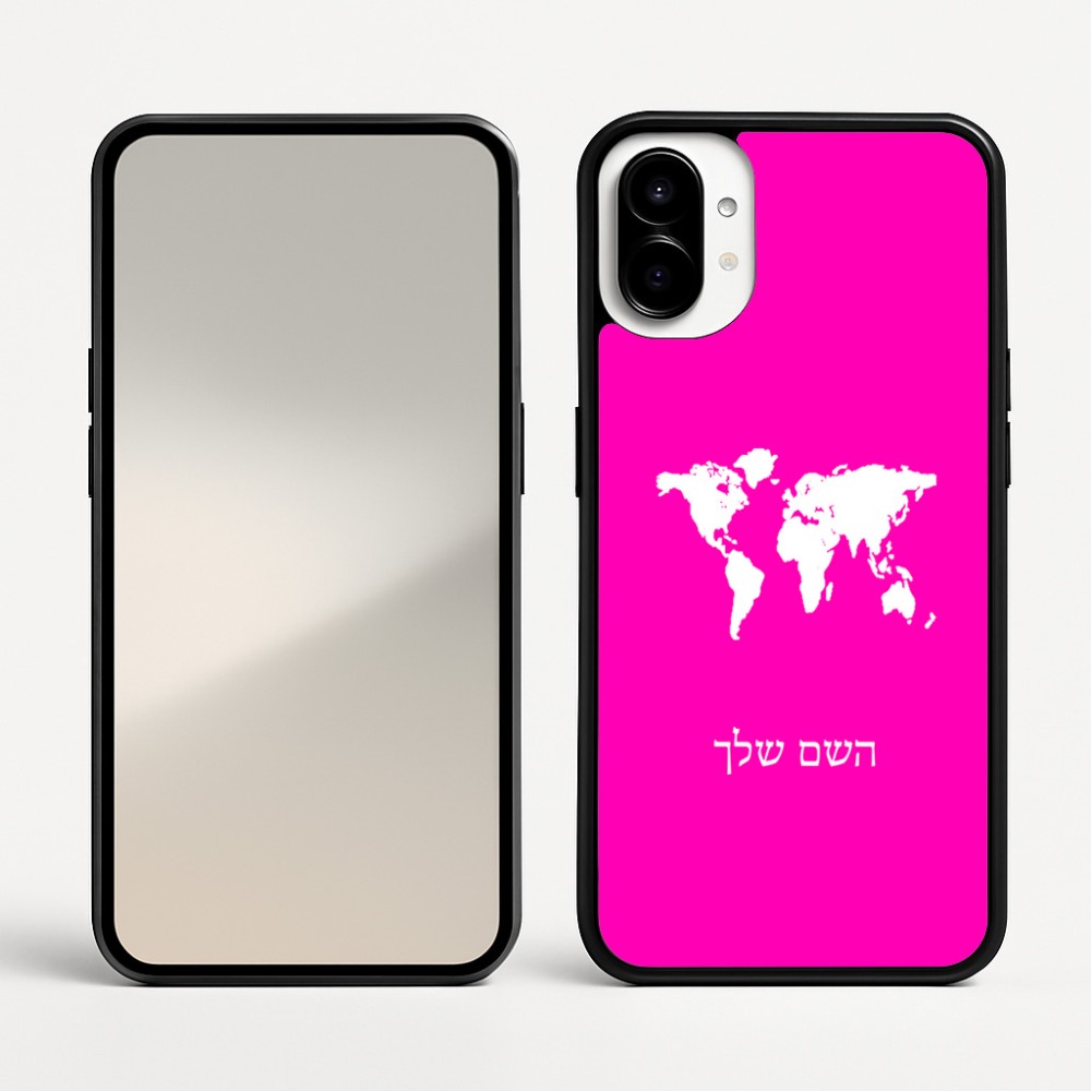 כיסוי בעיצוב אישי עם השם שלך לדגם - Nothing Phone (1) בעיצוב מפת העולם