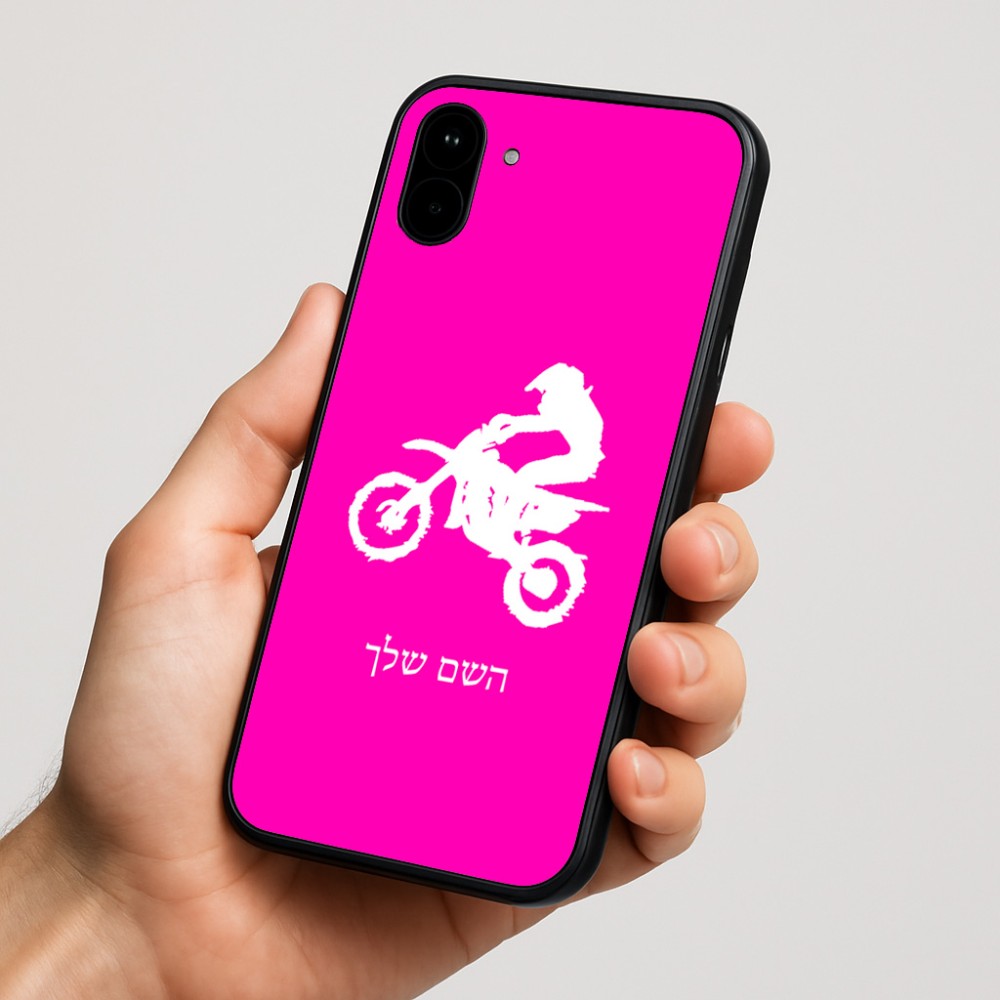 כיסוי בעיצוב אישי עם השם שלך לדגם - Nothing Phone (1) בעיצוב מוטוקרוס
