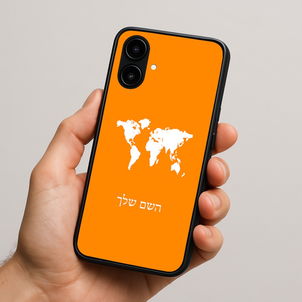 כיסוי בעיצוב אישי עם השם שלך לדגם - Nothing Phone (2a) בעיצוב מפת העולם