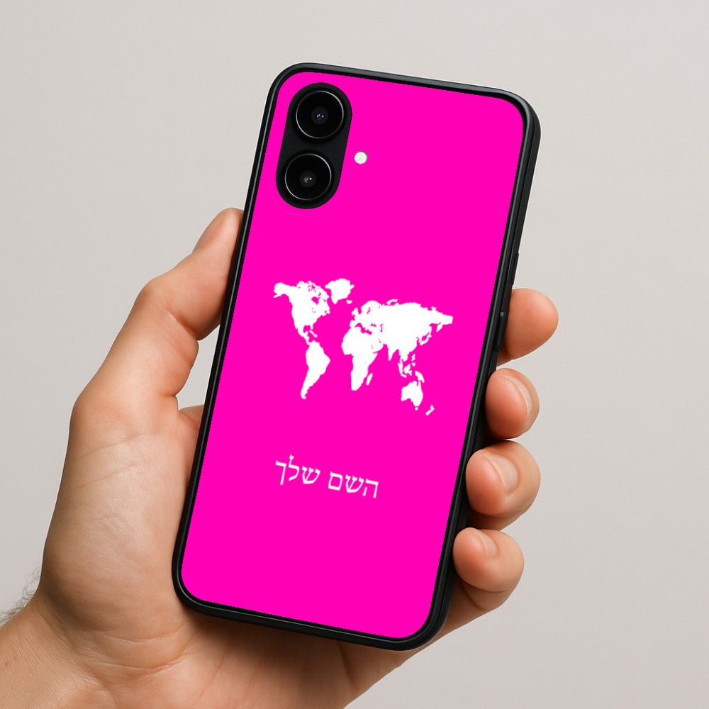 כיסוי בעיצוב אישי עם השם שלך לדגם - Nothing Phone (2a) בעיצוב מפת העולם