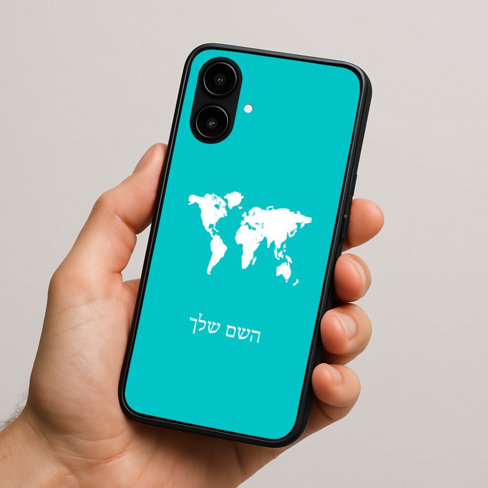 כיסוי בעיצוב אישי עם השם שלך לדגם - Nothing Phone (2a) בעיצוב מפת העולם