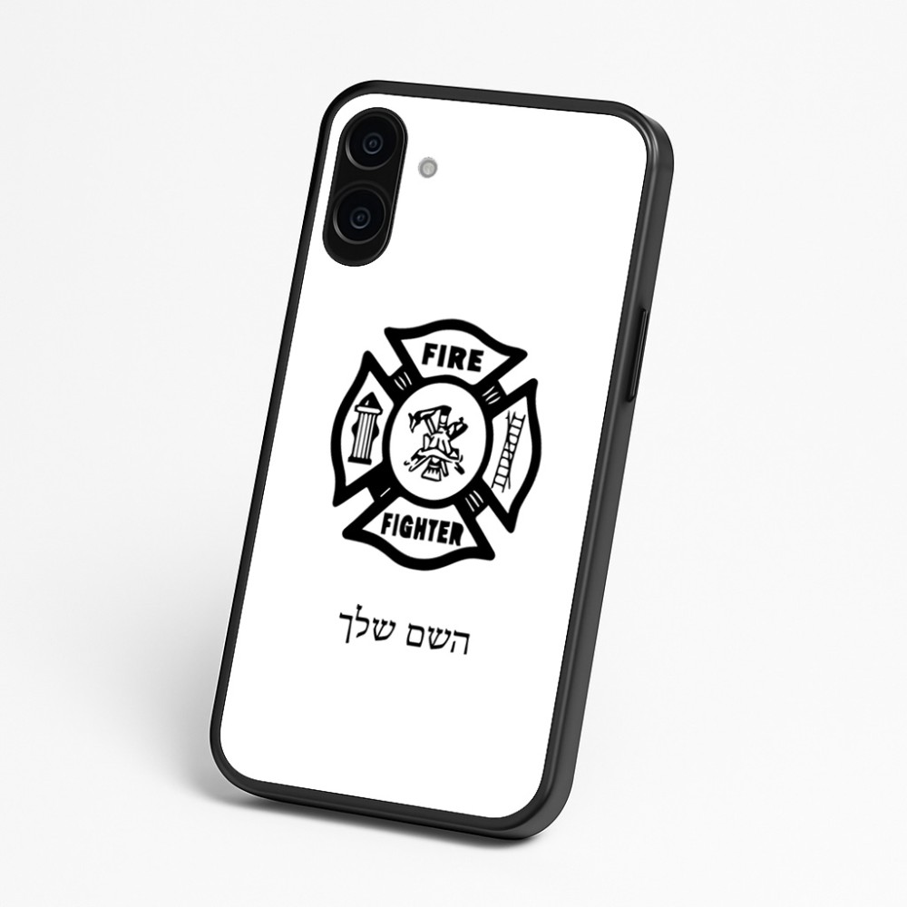 כיסוי בעיצוב אישי עם השם שלך לדגם - Nothing Phone (3a) בעיצוב כבאי - תגית
