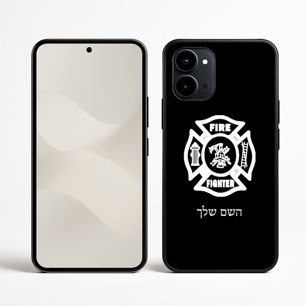 כיסוי בעיצוב אישי עם השם שלך לדגם - Nothing Phone (3a) בעיצוב כבאי - תגית