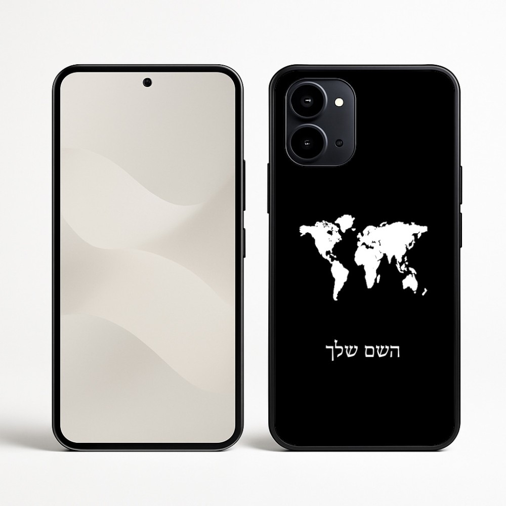 כיסוי בעיצוב אישי עם השם שלך לדגם - Nothing Phone (3a) בעיצוב מפת העולם