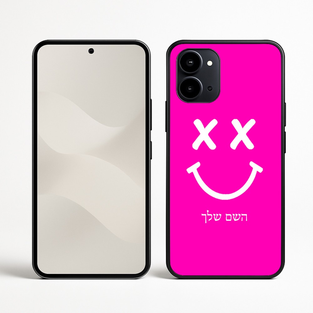 כיסוי בעיצוב אישי עם השם שלך לדגם - Nothing Phone (3a) בעיצוב סמיילי