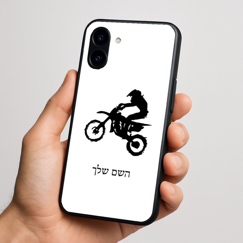 כיסוי בעיצוב אישי עם השם שלך לדגם - Nothing Phone (3a) בעיצוב מוטוקרוס
