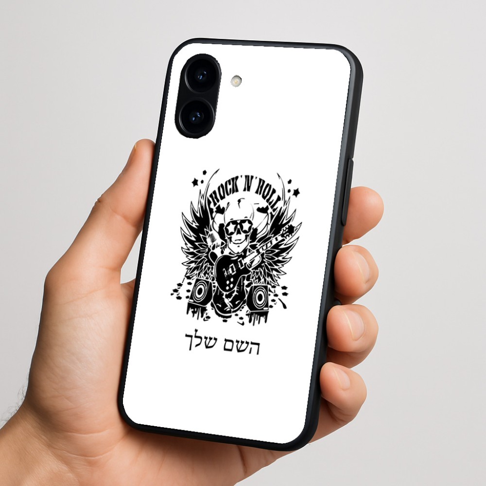 כיסוי בעיצוב אישי עם השם שלך לדגם - Nothing Phone (3a) בעיצוב רוקנרול