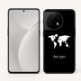 כיסוי בעיצוב אישי עם השם שלך לדגם - OnePlus 11R בעיצוב מפת העולם