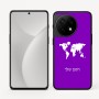 כיסוי בעיצוב אישי עם השם שלך לדגם - OnePlus 11R בעיצוב מפת העולם