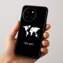 כיסוי בעיצוב אישי עם השם שלך לדגם - OnePlus 12R בעיצוב מפת העולם