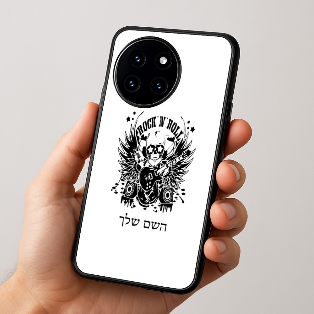 כיסוי בעיצוב אישי עם השם שלך לדגם - OnePlus 12R בעיצוב רוקנרול
