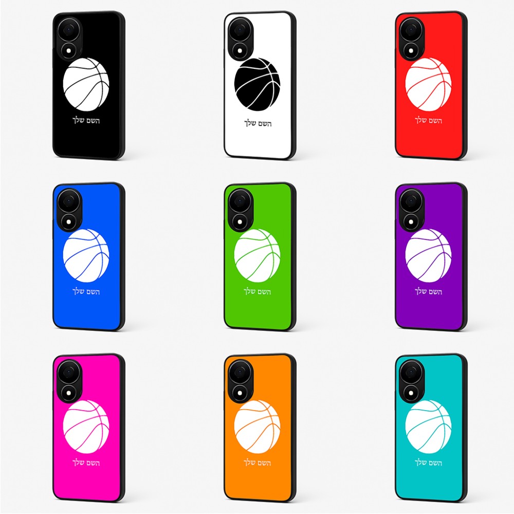 כיסוי בעיצוב אישי עם השם שלך לדגם - Realme 12+ בעיצוב כדורסל