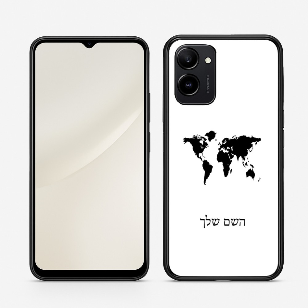כיסוי בעיצוב אישי עם השם שלך לדגם - Realme 15T 5G בעיצוב מפת העולם