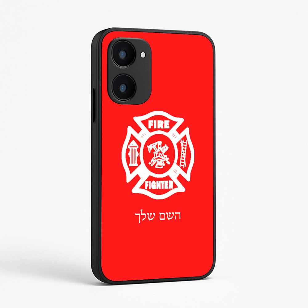 כיסוי בעיצוב אישי עם השם שלך לדגם - Realme 15x 5G בעיצוב כבאי - תגית