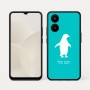 כיסוי בעיצוב אישי עם השם שלך לדגם - Realme 15x 5G בעיצוב פינגווין