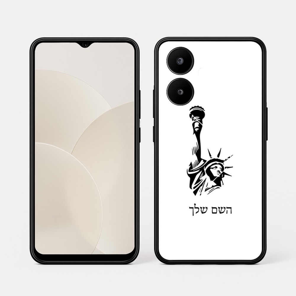 כיסוי בעיצוב אישי עם השם שלך לדגם - Realme 15x 5G בעיצוב פסל החירות