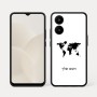 כיסוי בעיצוב אישי עם השם שלך לדגם - Realme 15x 5G בעיצוב מפת העולם