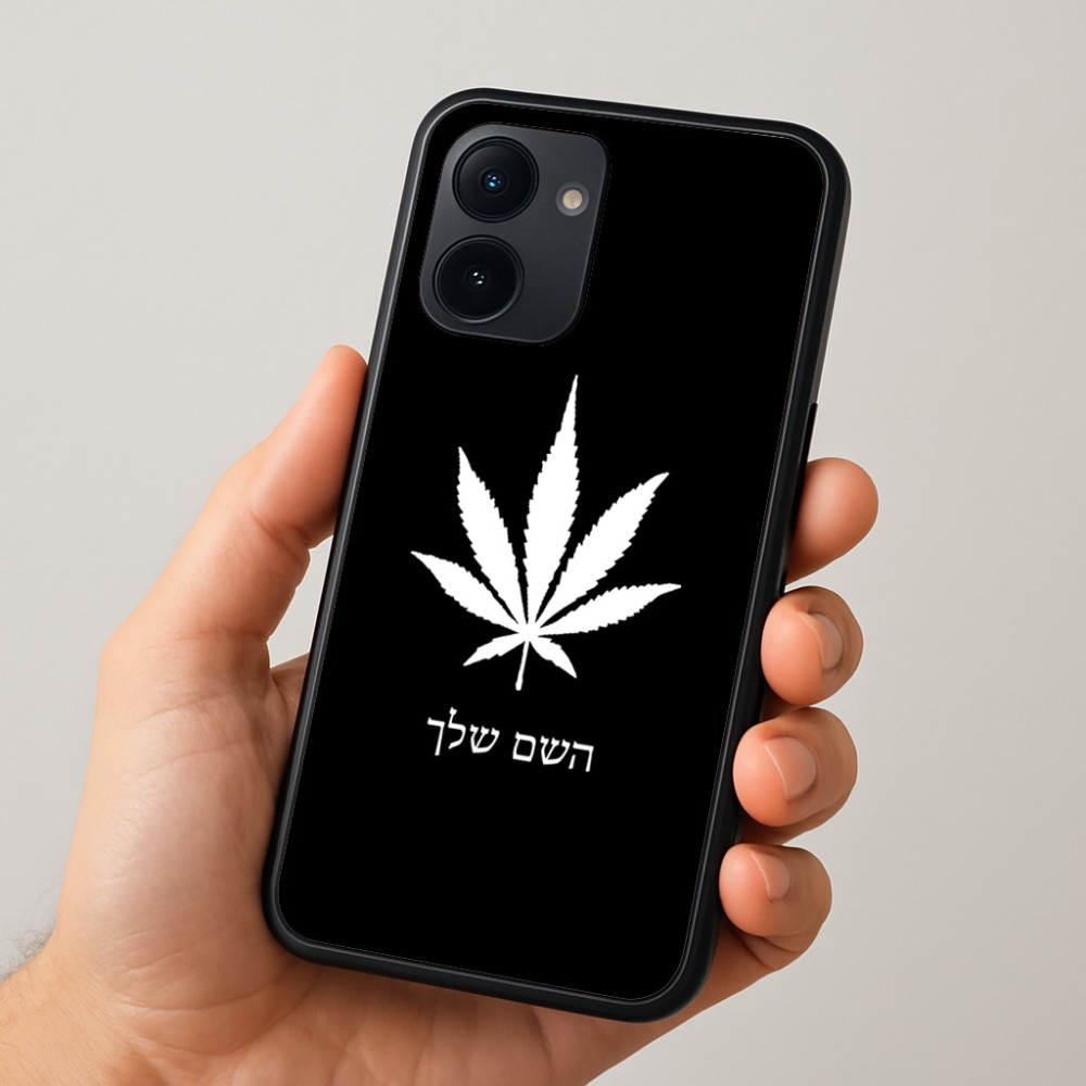 כיסוי בעיצוב אישי עם השם שלך לדגם - Realme 15x 5G בעיצוב עלה מריחואנה - גראס