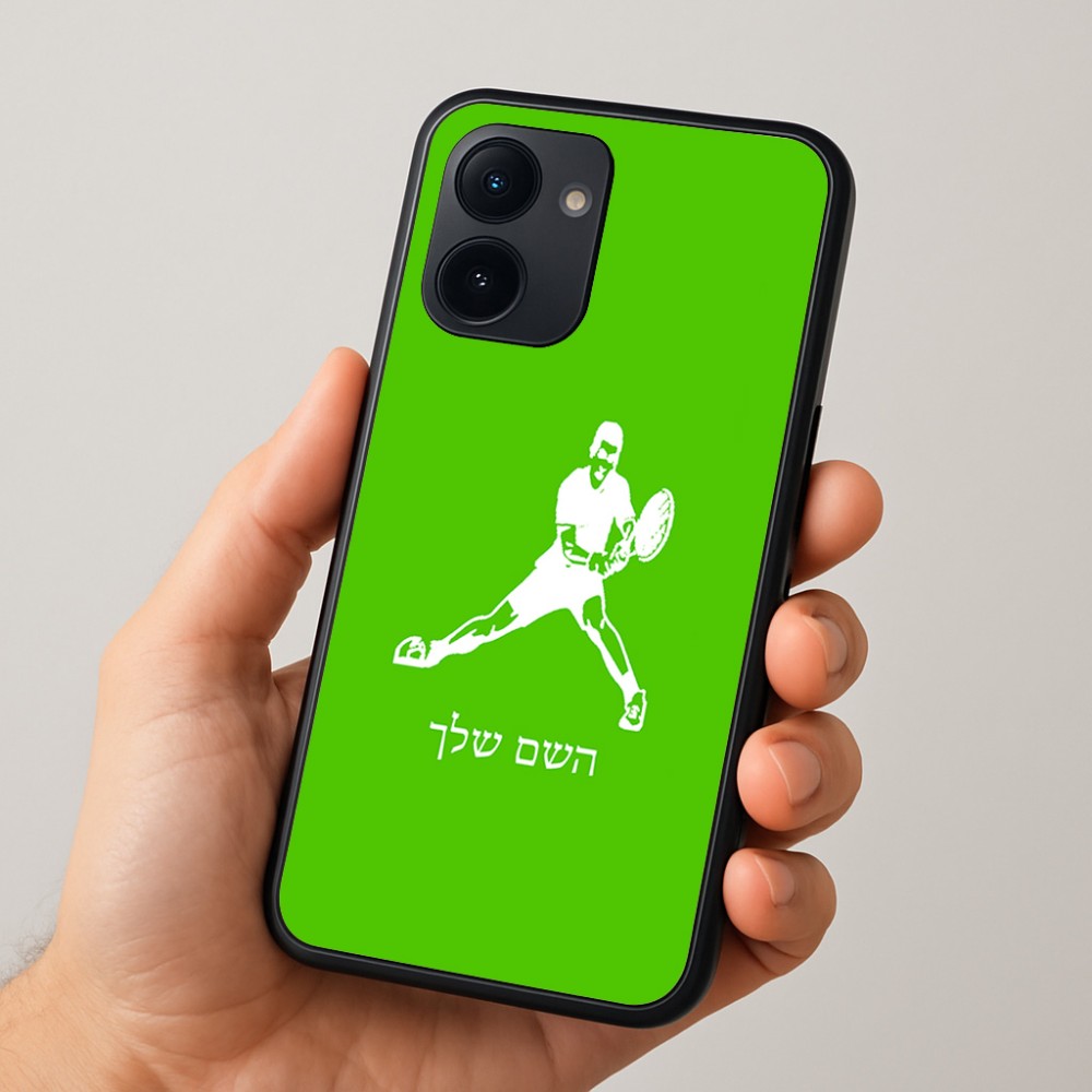 כיסוי בעיצוב אישי עם השם שלך לדגם - Realme 15x 5G בעיצוב שחקן טניס