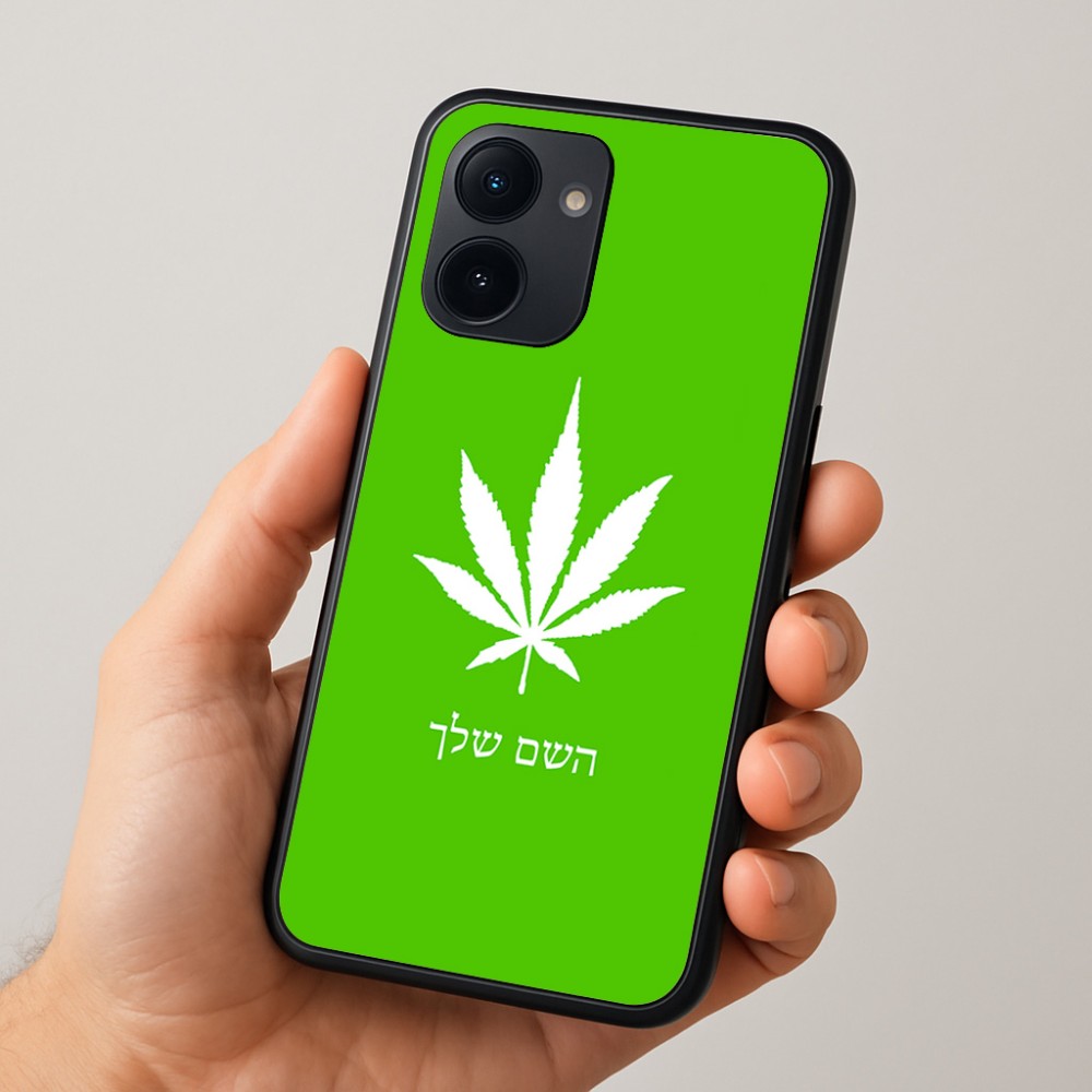 כיסוי בעיצוב אישי עם השם שלך לדגם - Realme 15x 5G בעיצוב עלה מריחואנה - גראס