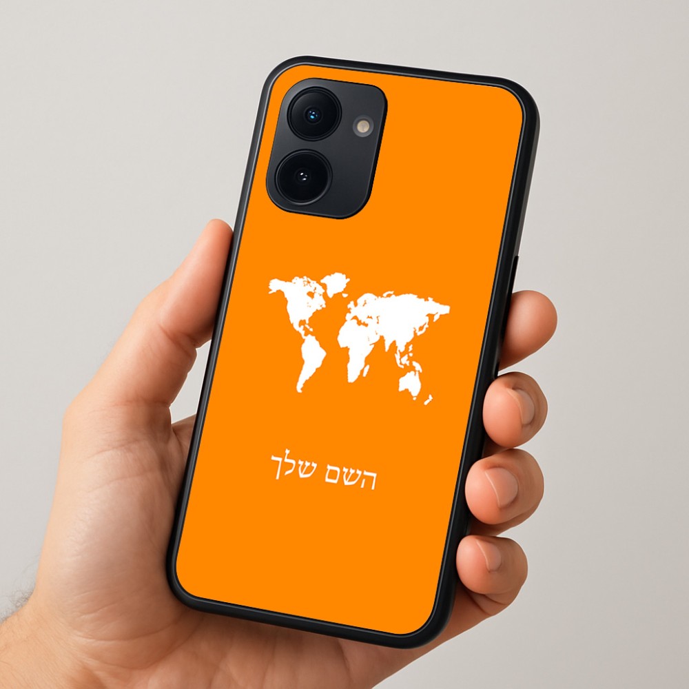 כיסוי בעיצוב אישי עם השם שלך לדגם - Realme 15x 5G בעיצוב מפת העולם